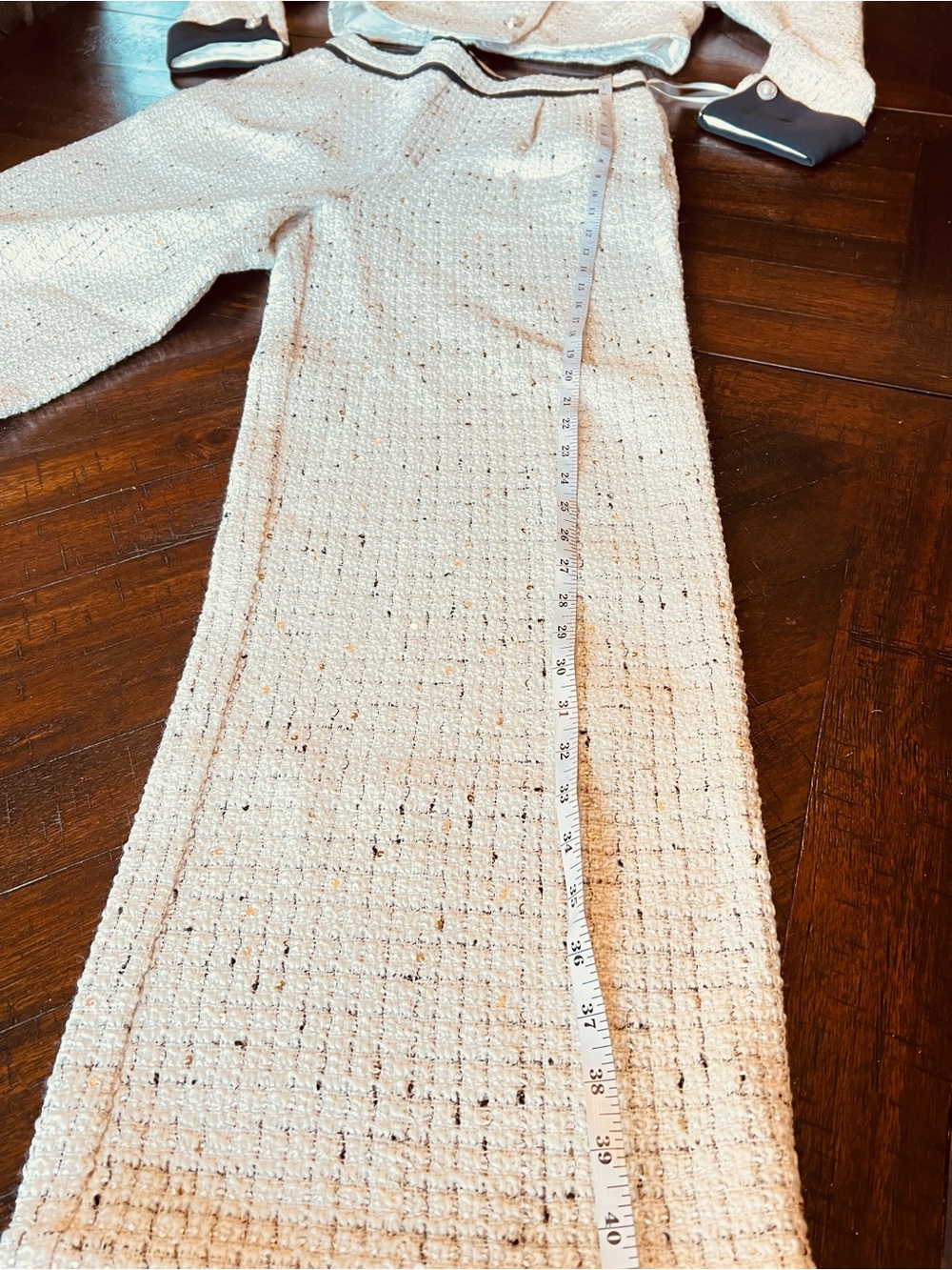 Commense Pearl button tweed jacket and paint suit apricot - Picture 10 of 12
